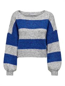 ONLAYA LIFE L/S BOATNECK PULL CC KNT light grey melange-w. surf the