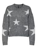 ONLAZU LS STAR O-NECK KNT dark grey melange