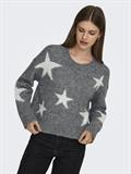 ONLAZU LS STAR O-NECK KNT dark grey melange