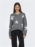 ONLAZU LS STAR O-NECK KNT dark grey melange