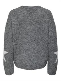 ONLAZU LS STAR O-NECK KNT dark grey melange