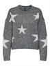ONLAZU LS STAR O-NECK KNT dark grey melange