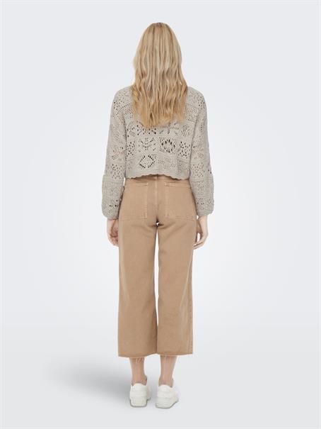 ONLBEACH 7/8 TIE CARDIGAN KNT NOOS pumice stone