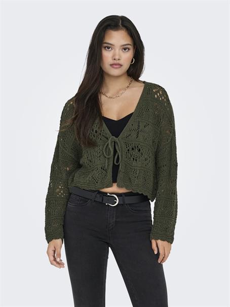 ONLBEACH LIFE 7/8 TIE CARDIGAN KNT NOOS forest night