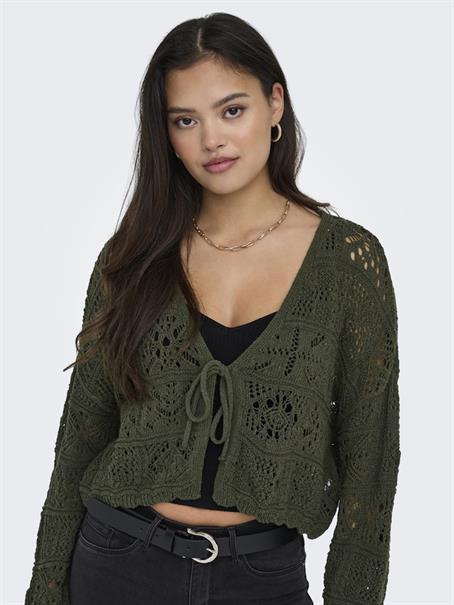 ONLBEACH LIFE 7/8 TIE CARDIGAN KNT NOOS forest night