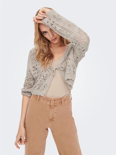 ONLBEACH LIFE 7/8 TIE CARDIGAN KNT NOOS pumice stone