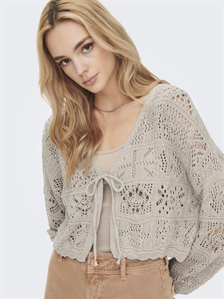 ONLBEACH LIFE 7/8 TIE CARDIGAN KNT NOOS pumice stone