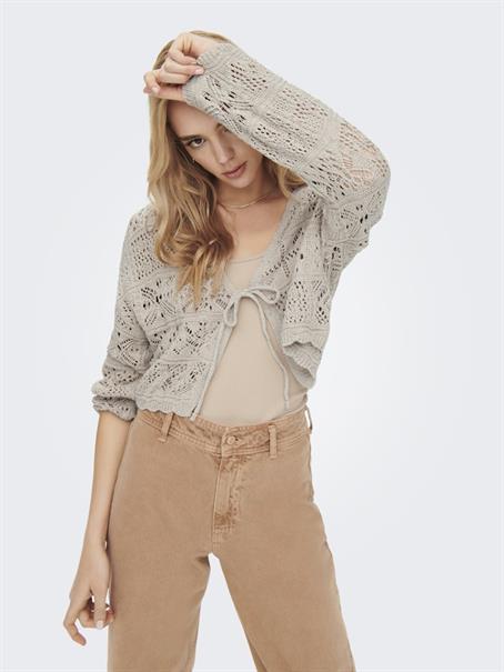 ONLBEACH LIFE 7/8 TIE CARDIGAN KNT NOOS pumice stone