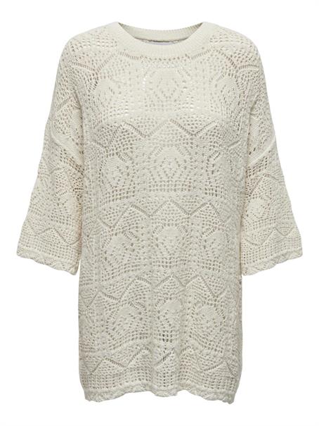 ONLBEACHIE LIFE 3/4 LOOSE ONECK KNT cloud dancer