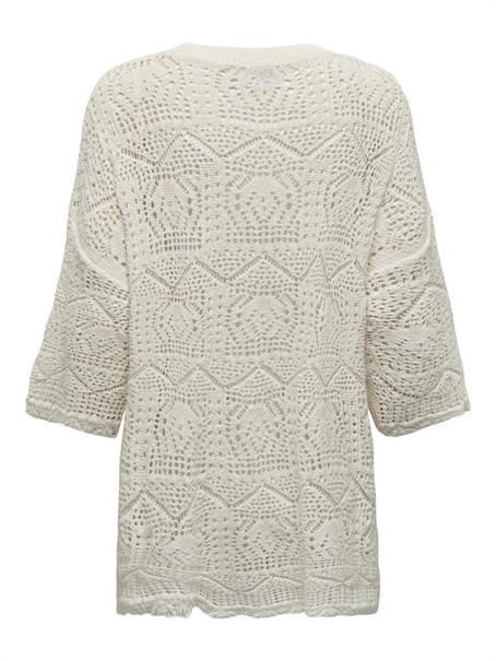 ONLBEACHIE LIFE 3/4 LOOSE ONECK KNT cloud dancer