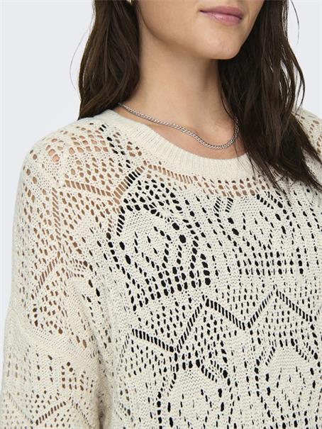 ONLBEACHIE LIFE 3/4 LOOSE ONECK KNT cloud dancer