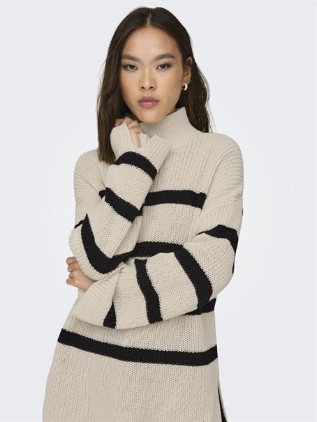 ONLBELLA LIFE LS HIGH NECK KNT pumice stone-black