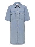 ONLBELLE S/S BUTTON DRESS DNM GUA NOOS light blue denim