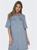 ONLBELLE S/S BUTTON DRESS DNM GUA NOOS light blue denim