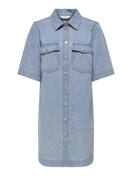 ONLBELLE S/S BUTTON DRESS DNM GUA NOOS light blue denim