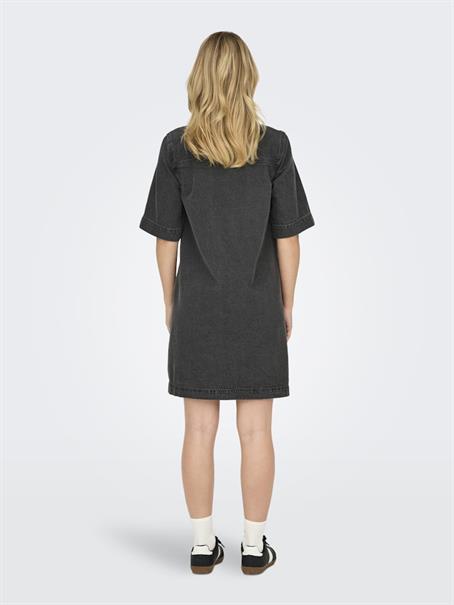 ONLBELLE S/S BUTTON DRESS DNM GUA NOOS washed black