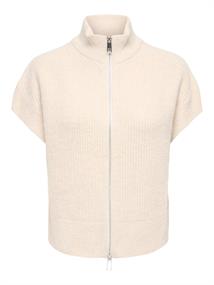 ONLBIANCA SL HIGHNECK ZIP VEST KNT birch
