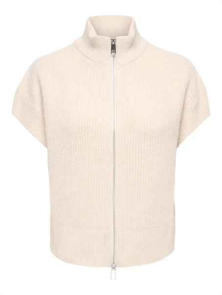 ONLBIANCA SL HIGHNECK ZIP VEST KNT birch
