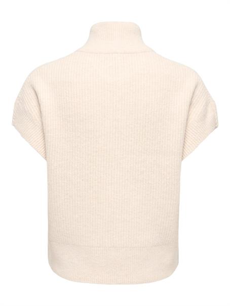 ONLBIANCA SL HIGHNECK ZIP VEST KNT birch