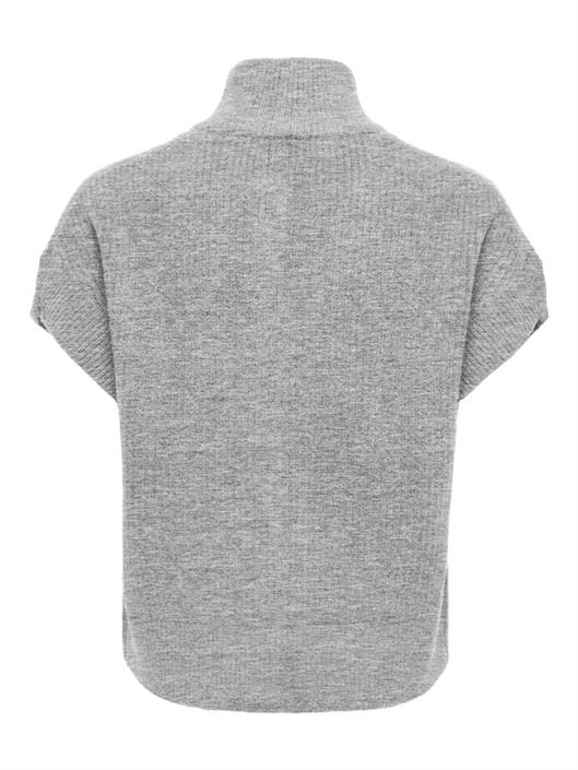 onlbianca-sl-highneck-zip-vest-knt-medium-grey-melange
