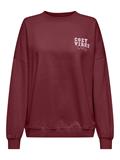 ONLBILA L/S BEAR O-NECK SWT cabernet