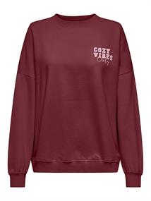 ONLBILA L/S BEAR O-NECK SWT cabernet