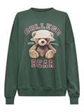 ONLBILA L/S BEAR O-NECK SWT pineneedle