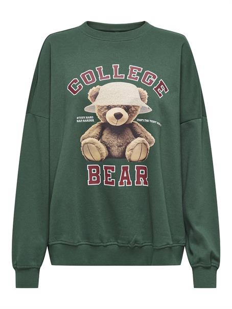 ONLBILA L/S BEAR O-NECK SWT pineneedle