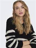 ONLBILLIE LIFE LS STRIPE O-NECK EX KNT black