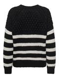 ONLBILLIE LIFE LS STRIPE O-NECK EX KNT black