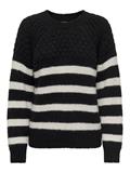 ONLBILLIE LIFE LS STRIPE O-NECK EX KNT black