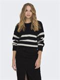 ONLBILLIE LIFE LS STRIPE O-NECK EX KNT black