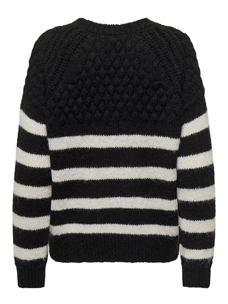 ONLBILLIE LIFE LS STRIPE O-NECK EX KNT black
