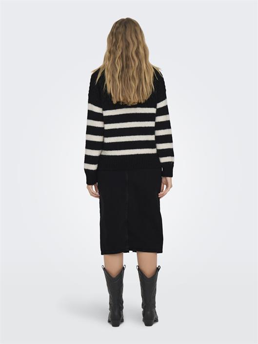 onlbillie-life-ls-stripe-o-neck-ex-knt-black
