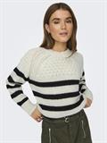 ONLBILLIE LIFE LS STRIPE O-NECK EX KNT cloud dancer