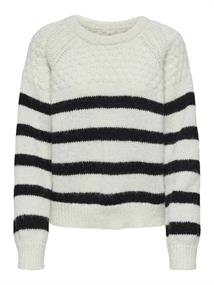 ONLBILLIE LIFE LS STRIPE O-NECK EX KNT cloud dancer