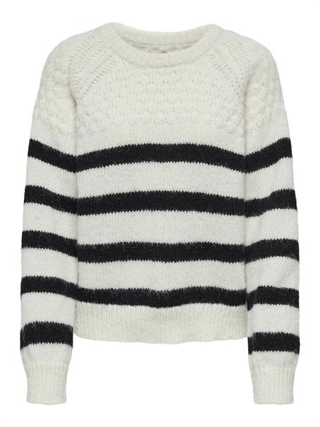 ONLBILLIE LIFE LS STRIPE O-NECK EX KNT cloud dancer