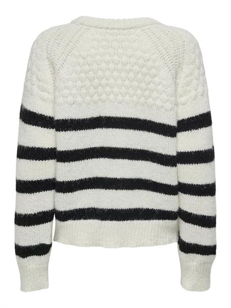 ONLBILLIE LIFE LS STRIPE O-NECK EX KNT cloud dancer