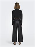 ONLBINA FAUX LEATHER WIDE PANT BF OTW black
