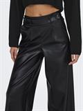 ONLBINA FAUX LEATHER WIDE PANT BF OTW black