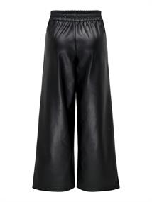 ONLBINA FAUX LEATHER WIDE PANT BF OTW black