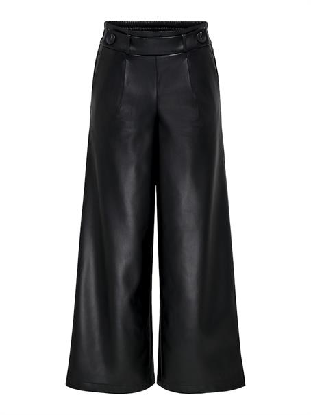 ONLBINA FAUX LEATHER WIDE PANT BF OTW black