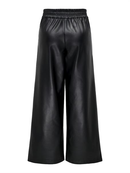 ONLBINA FAUX LEATHER WIDE PANT BF OTW black