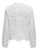 ONLBINE LALISA LS V-NECK EMB TOP WVN bright white