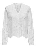 ONLBINE LALISA LS V-NECK EMB TOP WVN bright white