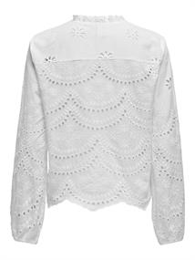 ONLBINE LALISA LS V-NECK EMB TOP WVN bright white