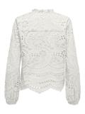 ONLBINE LALISA LS V-NECK EMB TOP WVN cloud dancer