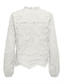 ONLBINE LALISA LS V-NECK EMB TOP WVN cloud dancer