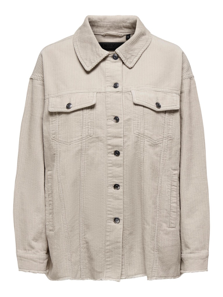 Only Cotton Buttoned Shacket In Loose Fit