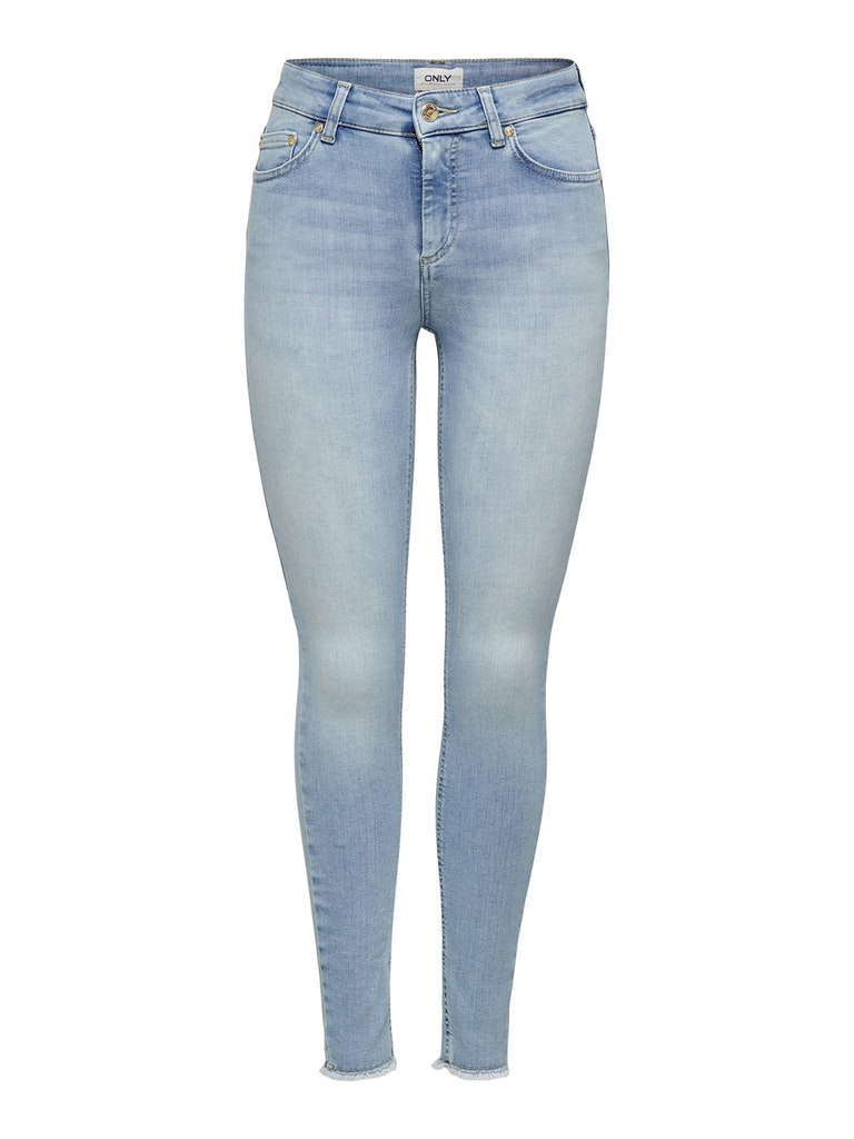 Only Damen Jeans ONLBLUSH LIFE MID SK RAW AK REA306 - Skinny Fit - Blau Lig günstig online kaufen